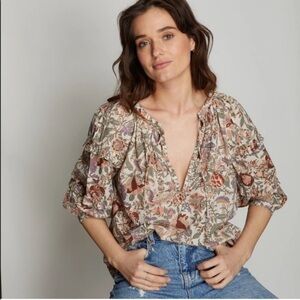 Anthropologie Love The Floral‎ Label Botanical Top NWOT Size Medium